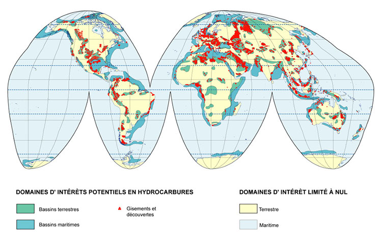 Fig. 4 : Provinces pétrolières – Source : Y. Mathieu. Le dernier siècle du pétrole. Technip, 2014.