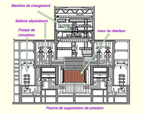 Fig. 4 : Schéma d'un RBMK – Source : IRSN et www.laradioactivite.com