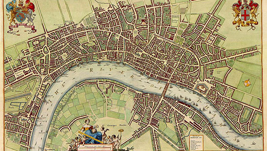 Fig. 4 : Londres au 17ème siècle - Source : Wencesclas Hollar, others [Public domain], via Wikimedia Commons