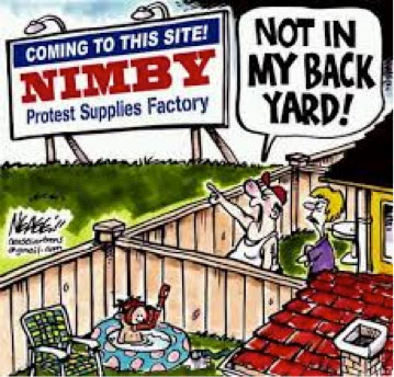 Fig. 3 : Le NIMBY est fréquemment provoqué par la construction d'infrastructures énergétiques - Source : Steve Nease (2011), neasecartoons.com