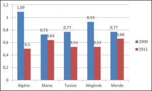 Fig. 7 : Intensité Carbone (kgCO2/2005 US$) - Source: AIE : Key World Energy Statistics 2013