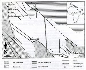 Fig. 2 : Carte géologique du bassin de Franceville