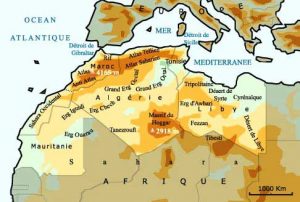 Fig. 1 : La situation géographique du Maghreb. Source : www.illutic.nl 