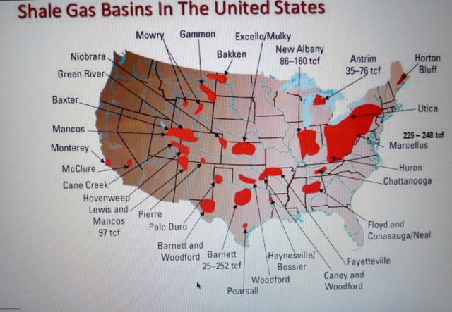  Fig. 4 : Extension des principaux gas shales aux Etats-Unis – source : U.S. Energy Information Administration 