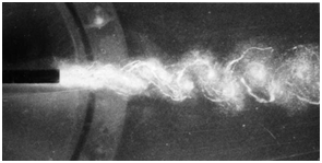  Fig. 8 : Tourbillons cavitants en aval d’un obstacle