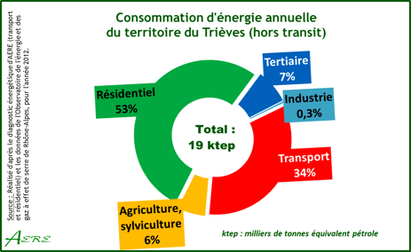 Fig. 5. Structure des usages de l'énergie en 2013 - source : AERE (Alternative pour l'Energie, les énergies Renouvelables et l'Environnement)