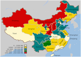 Fig. 4 : Carte des principales régions charbonnières. Source : Wikipedia Commons.