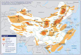 Fig. 5 : Carte des principaux gisements d'hydrocarbures. Source. Carnegie Endowment for International Peace.