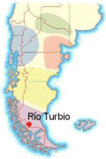 Mapa 2 : Ubicación de la mina de Rio Turbio en la Patagonia