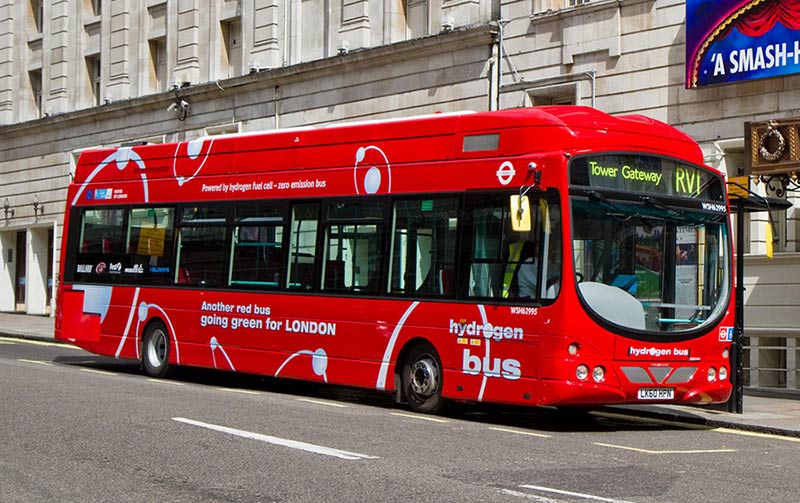 Image 4: Hydrogen fuel cell powered bus, London – Source: Martin Addison via Wikimedia Commons