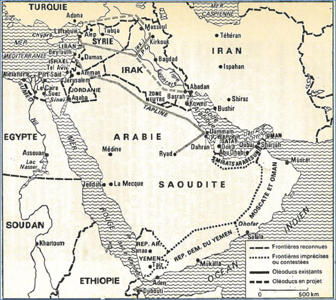 Fig. 2 : Le Moyen-Orient en 1970 Fig. 2 : Le Moyen-Orient en 1970