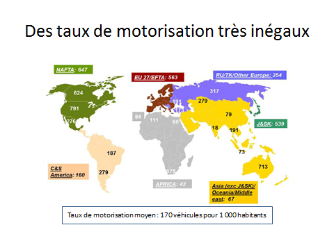 Fig. 5 : Des taux de motorisation très inégaux Fig. 5 : Des taux de motorisation très inégaux