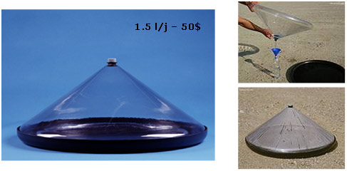 Fig. 31 : Micro équipement de dessalement solaire - source : Mage Watermanagement Encyclopédie énergie - dessalement - Micro équipement de dessalement solaire