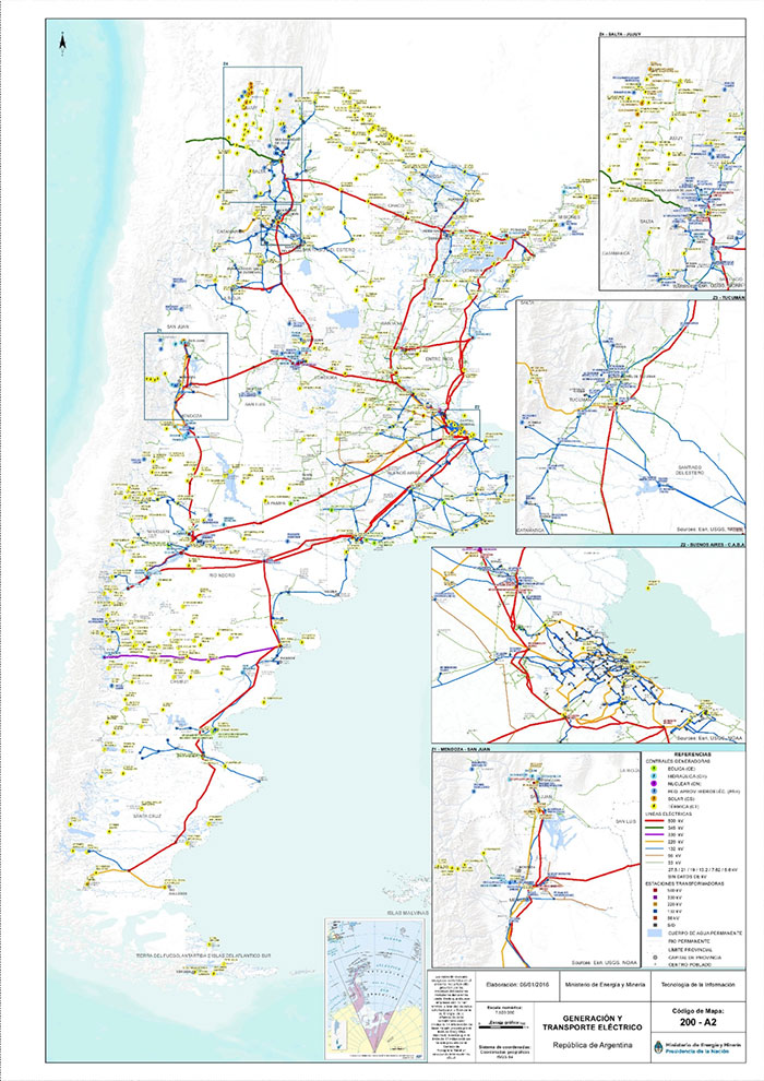 Annexe 3 : Usines de production et réseau de transport électrique - Source : Ministère de l’Énergie.