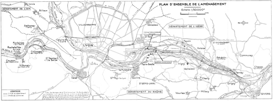 Fig. 1 : Plan d'ensemble de l'aménagement de Pierre-Bénite. Source : CNR