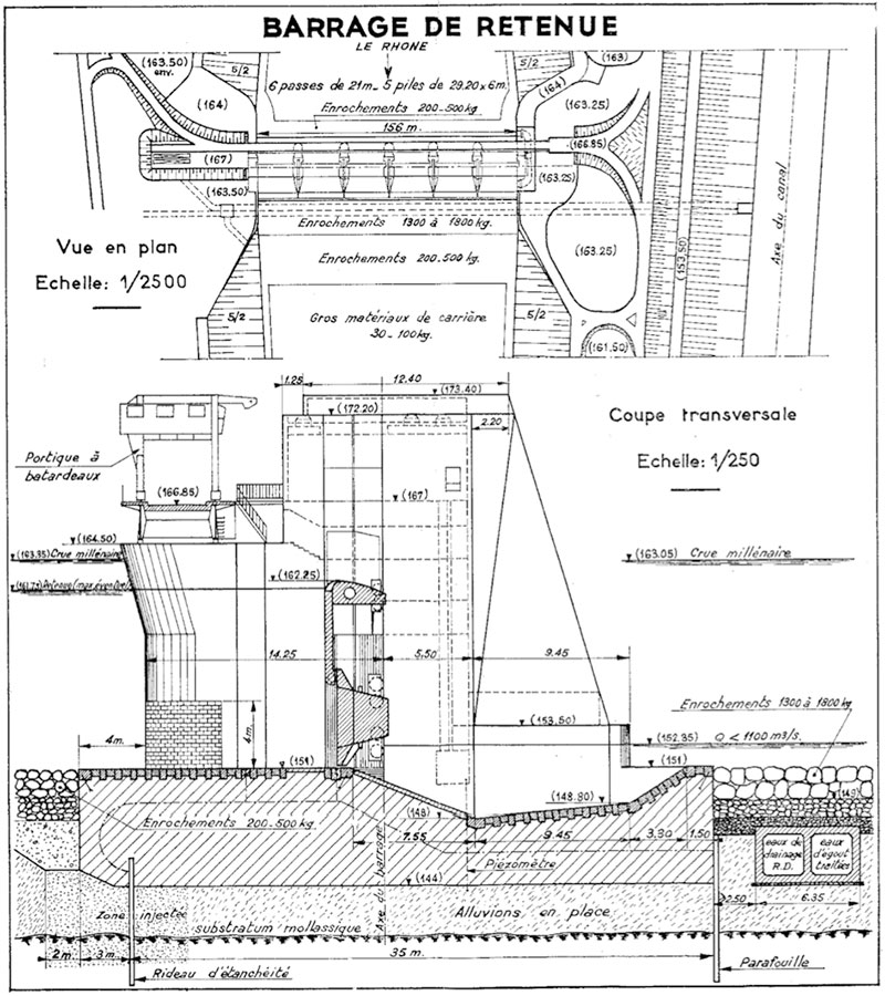 Fig. 14 : Le barrage de Pierre-Bénite. Source : CNR
