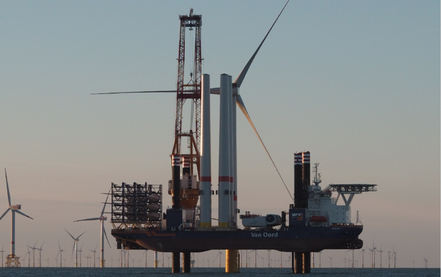 Installation de production d’électricité éolienne en mer