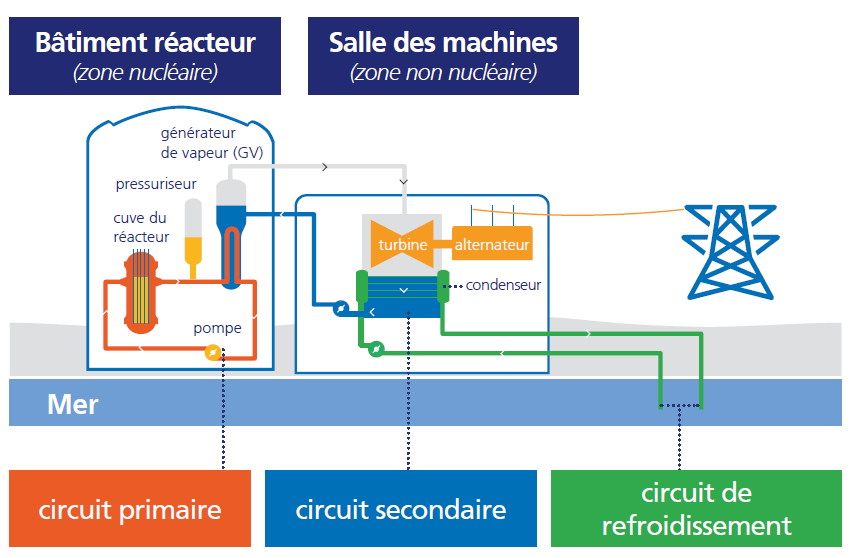 Figure 4 - Schéma général des 3 circuits d'un REP